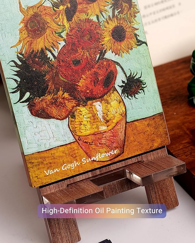 Van Gogh Sunflowers Acrylic Phone Stand – Aesthetic Holder for Desk, Tablets & Phones