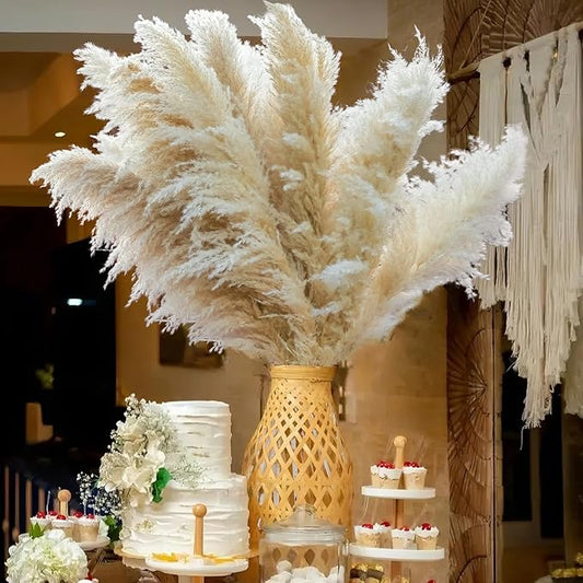 40pcs 40'' Pampas Grass Tall Decor - Pompas Floral, Tall Pampas Grass for Floor Vases, Living Room Floor, Floor Plants, Plumas para, and Grass Wall Decor