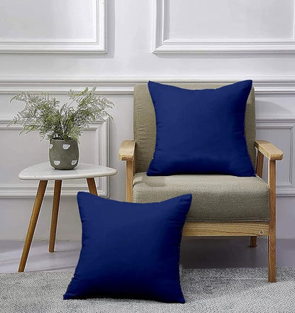 Upgrade Your Bedding Experience with The Made of 100% Cotton Euro Shams 2 Pack Cushion Cover 32"x 32" Size fits Decorative Cover. Envelope Closure Navy Blue
