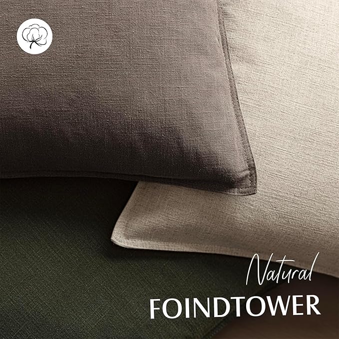 Foindtower Pack of 2, Decorative Linen Soild Throw Pillow Covers Accent Lumbar Cushion Case Boho Farmhouse Pillowcase for Chair Couch Sofa Bedroom Living Room Home Decor 12x20 Inch Light Coffee