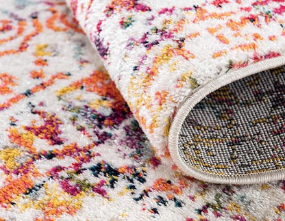 Rugs.com Arlington Collection Rug – 8 Ft Octagon Multi Medium-Pile Rug Perfect for Living Rooms, Kitchens, Entryways