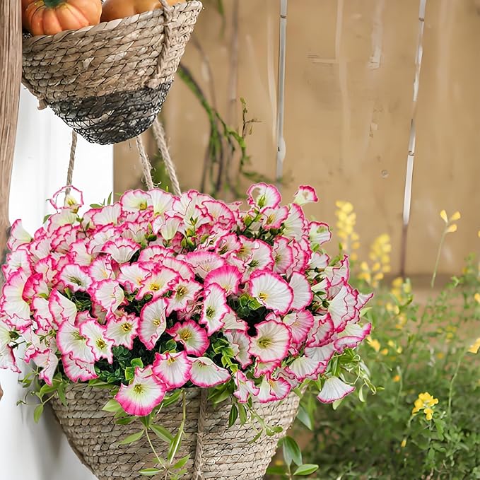 Artificial Silk Flowers for Outdoor Decoration,12 Bundles Faux Flowers Colorful Morning Glory with Eucalyptus Fake Plants Greenery UV Resistant for Outside Front Door Planter Porch Patio Yard
