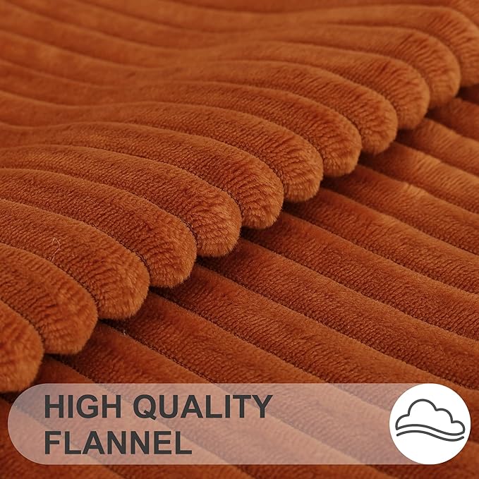 Simmore Decorative Spring Throw Pillow Covers 16x16 Set of 2, Soft Natural Plush Flannel Double-Sided Fluffy Couch Pillow Covers for Sofa Living Room, Rust