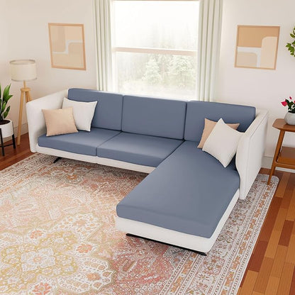 hyha Waterproof Couch Cushion Covers, Stretch Sofa Couch Seat Slipcover for Dog Washable, Non-Slip Waterproof Outdoor Cushion Covers for Patio Furniture Replacement (1 Piece for Small, Grey)