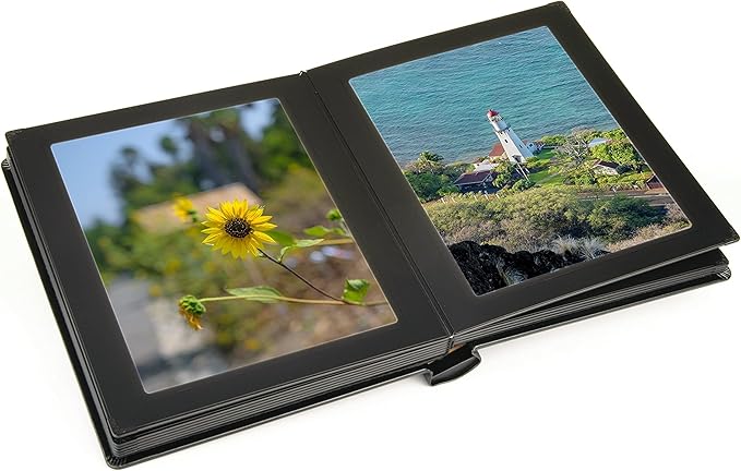 Tuscany Albums Professional Leatherette Bound Slip-in Photo Album 8x10 (10 Page), Black/Black