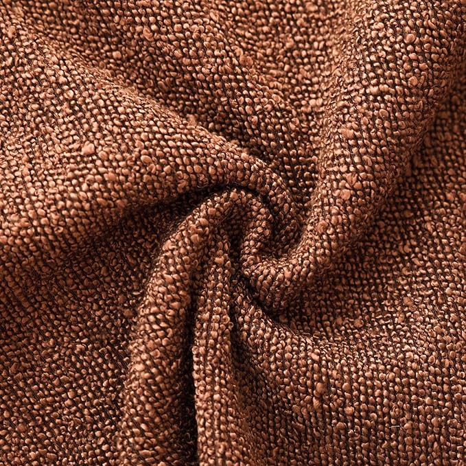 Foindtower Decorative Textured Boucle Throw Pillow Covers Accent Solid Pillow Cases Neutral Soft Cozy Couch Cushion Case for Chair Sofa Bedroom Living Room Home Decor 24x24 Inch,1PC,Red Taupe