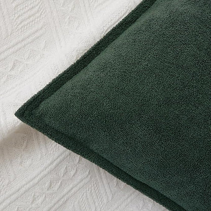 Kevin Textile Christmas Decorative Pillow Covers Dark Green 16x16 Inch Pack of 2 Soft Boucle Textured Waterproof Throw Pillowcases Accent Pillows for Couch Sofa Chair Bed Home Decor Indoor Outdoor