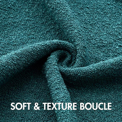 MIULEE 18x18 Inch Decorative Pillow Covers for Couch Bed Set of 2 Textured Boucle Neutral Winter Throw Pillows Teal Blue Accent Solid Cushion Pillowcases Sofa Livingroom Home Decor