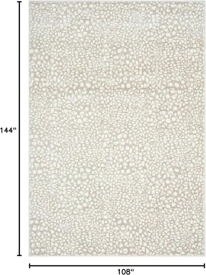 Abani Beige Cheetah Print Area Rug Rugs, Arto Collection - Contemporary Durable Accent Rug (8'11"'x12')