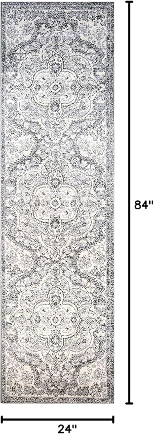 Rugshop Vintage Distressed Bohemian Runner Rug 2' x 7' Ivory