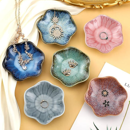 Shappy 24 Pcs Ceramic Ring Dish Bulk 4.5 in Small Jewelry Tray Porcelain Trinket Dish for Women Wedding Birthday Gifts (Multicolor)