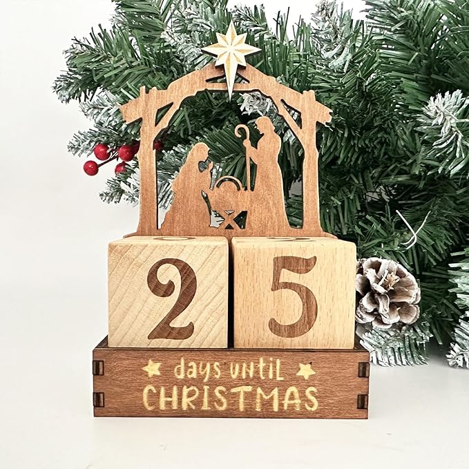 Christmas Countdowns Calendar Christmas Countdowns Wood Block,Christmas Advents Number Countdown Calendars Home Decors
