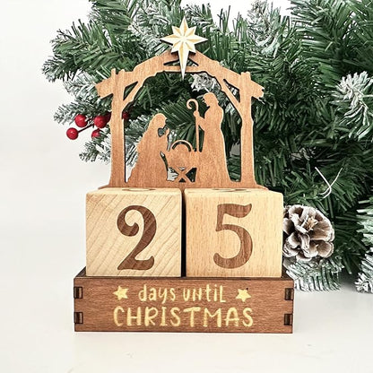 Christmas Countdowns Calendar Christmas Countdowns Wood Block,Christmas Advents Number Countdown Calendars Home Decors