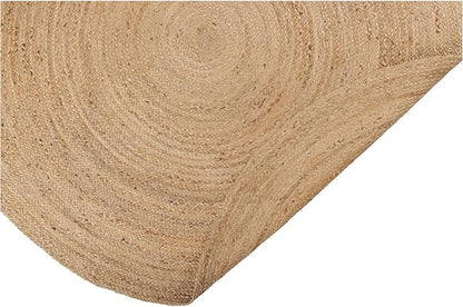 REDEARTH · Round Area Rug - Hand Woven Braided 100% Natural Jute - Artisan Made Reversible Boho Jute Rugs for Bedroom - Kitchen - Living Room - Farmhouse - Aesthetic Home Decor (8' Feet - Natural)