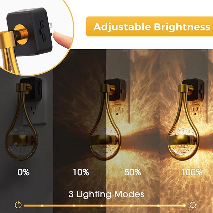 L LOHAS LED Night Lights Plug Into Wall: Star Projector Nightlight, Dusk To Dawn Sensor, 3000K Soft White, 330°Rotating Globe Night Light For Bedroom, Hallway, Home Decor, Gaming Room
