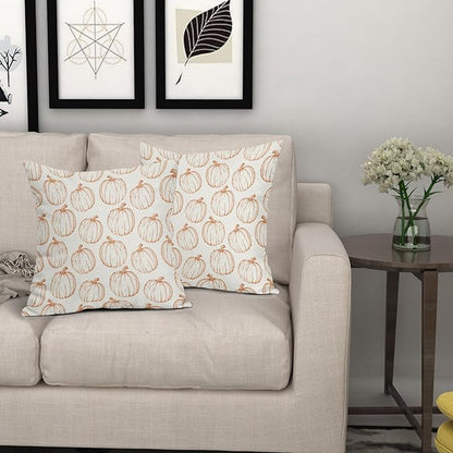 Fall Pillow Covers 20x20 Set of 2 Decorations Orange Pumpkin Throw Pillow Covers Decorative Thanksgiving Pillow Case Farmhouse Rustic Pillowcases Vintage Cozy Soft Autumn for Sofa Bed Home Decor
