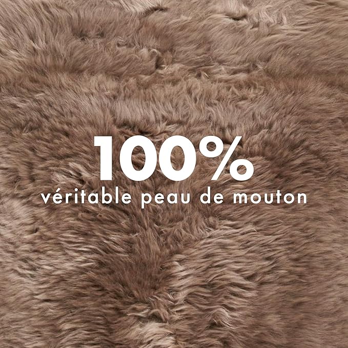 Real Sheepskin Rug 2x6 ft | Sheepskin Rugs for Living Room and Sofa | Bedside Rugs for Bedrooms | Large Fluffy Rug is Breathable & Heat-regulating in Color Light Brown