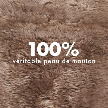 Real Sheepskin Rug 2x6 ft | Sheepskin Rugs for Living Room and Sofa | Bedside Rugs for Bedrooms | Large Fluffy Rug is Breathable & Heat-regulating in Color Light Brown