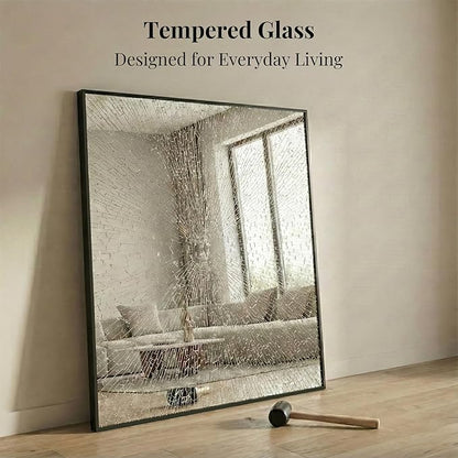 30"x36" Black Bathroom Mirror, Matte Metal Framed Vanity Mirror for Wall, Industrial Rectangular Mirror Over Sink, Modern Farmhouse Decor, Flush Mount