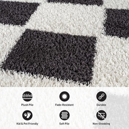 Rugshop Diamond Wave Pattern Shag Area Rug Anthracite Dark Gray 7' 10" x 10' Perfect for Large Living Rooms, Dining Areas, or Master Bedrooms