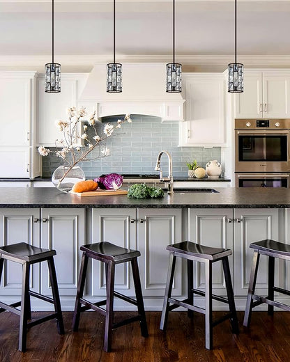 Doraimi Lighting 3 Pack 1 Light Hanging Kitchen Island 5.5" Crystal Modern Pendant Light Fixture,Brushed Nickel Finish with Crystal Shade for Bar,Dining Room,Corridor,Living Room Over Sink
