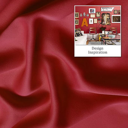 DUALIFE Red Blackout Curtains for Bedroom 54 Inch Length Room Darkening Thermal Insulated Short Kitchen Curtains with Grommet Window Drapes Curtain Panels 38 x 54 Inches Long