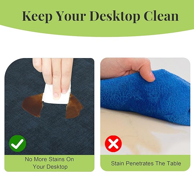 13-Inch Faux Leather Round Placemats Set of 6, Waterproof Anti-Slip Dual Sided Place mats, Heat Resistant Washable Table Mats with Coaster, Suitable for Indoor & Outdoor (6, Black Navy Blue)