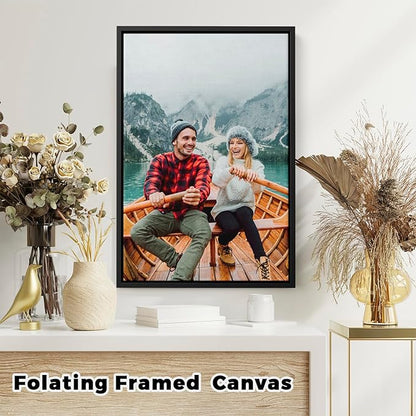 GMissT Canvas Prints With Your Photos - Personalized Pictures On Canvas Custom Poster for Home Decor - Floating Frames & Gift Wrapping Available