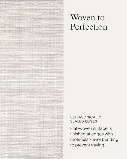 Chilewich Bamboo Placemats Set of 4 - Woven Oval Placemats - Reusable, Stain-Resistant, Indoor/Outdoor Tabletop Protection - 19" x 14" - Coconut