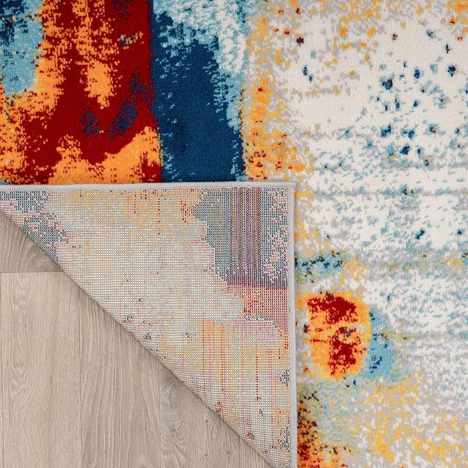 Rugshop Sky Collection Abstract Area Rug, Non-Shedding Carpet for Living Room,Bedroom or Dining Room, 5' x 7'
