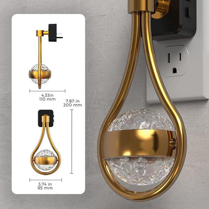 L LOHAS LED Night Lights Plug Into Wall: 2 Pack Star Projector Nightlight, Dusk To Dawn Sensor, 3000K Soft White, 330°Rotating Globe Night Light For Bedroom, Hallway, Home Decor, Gaming Room