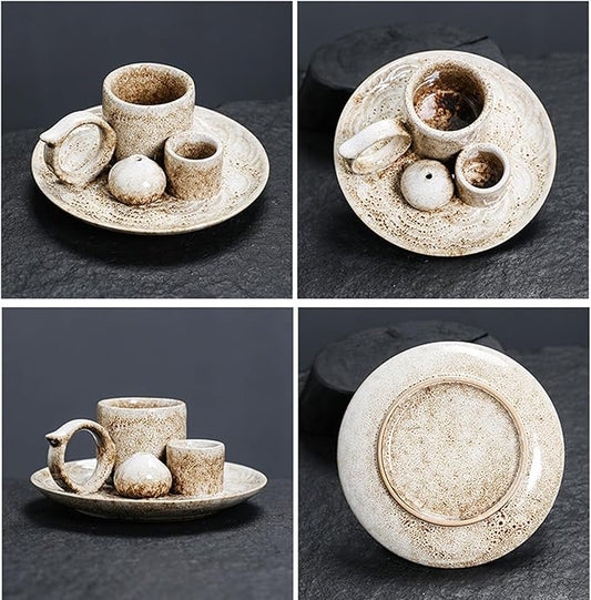 4 in 1 Ceramic Incense Burner Holder with Handle for Burning Sage, Palo Santo Stick, Joss Sticks, Candle in Your New House, Office, Yoga, Meditation Room
