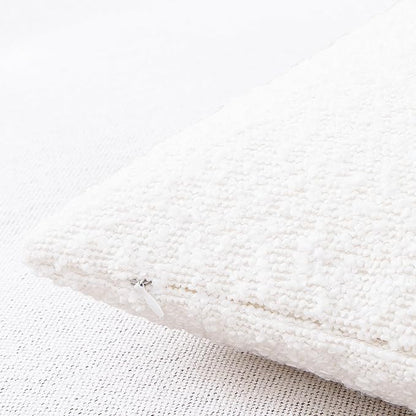 Mixhug Decorative Boucle Throw Pillow Covers, White, 20 x 20 Inches, Pack of 2 - Textured Boho Pillow Covers for Couch and Bed