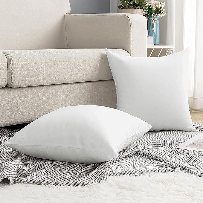 Upgrade Your Bedding Experience with The Made of 100% Cotton Euro Shamss 2 Pack Cushion Cover 26"x 26"Size fits Decorative Cover. Envelope Closure White
