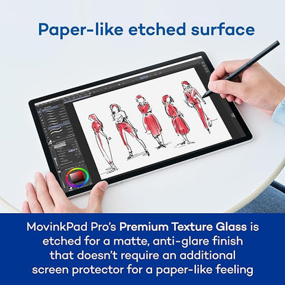 Wacom MovinkPad Pro 14, Android Mobile Drawing Tablet, 14" OLED No Computer Needed, Battery-Free Slim Pro Pen 3, 12GB RAM/256GB Storage, Anti-Glare Matte Screen, All-In-One Portable Digital Art Tablet
