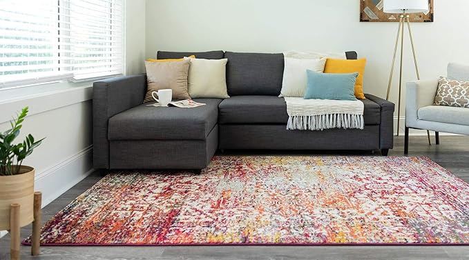 Rugs.com Arlington Collection Rug – 7' x 10' Multi Medium-Pile Rug Perfect for Living Rooms, Large Dining Rooms, Open Floorplans