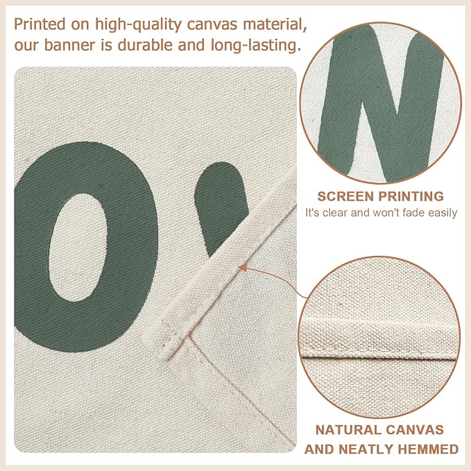 Canvas Banner Hanging Flag Banner for Nursery and Playroom Wall Décor for Kids Trendy Room Décor for Boys and Girls (Boyhood-olive)