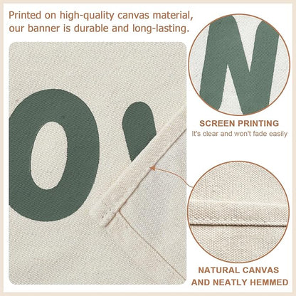 Canvas Banner Hanging Flag Banner for Nursery and Playroom Wall Décor for Kids Trendy Room Décor for Boys and Girls (Boyhood-olive)