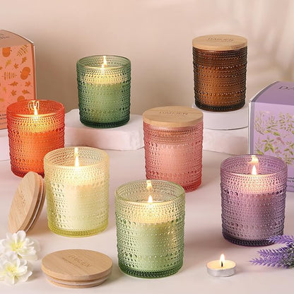 DARJEN Rose Scented Candles for Home- 6.3oz 42H Natural Soy Wax Aromatherapy Jar Candlet, Decorative Aesthetic Candles for Master Bedroom, Date Nights, Self-Care Sunday, Luxury Gift for Women