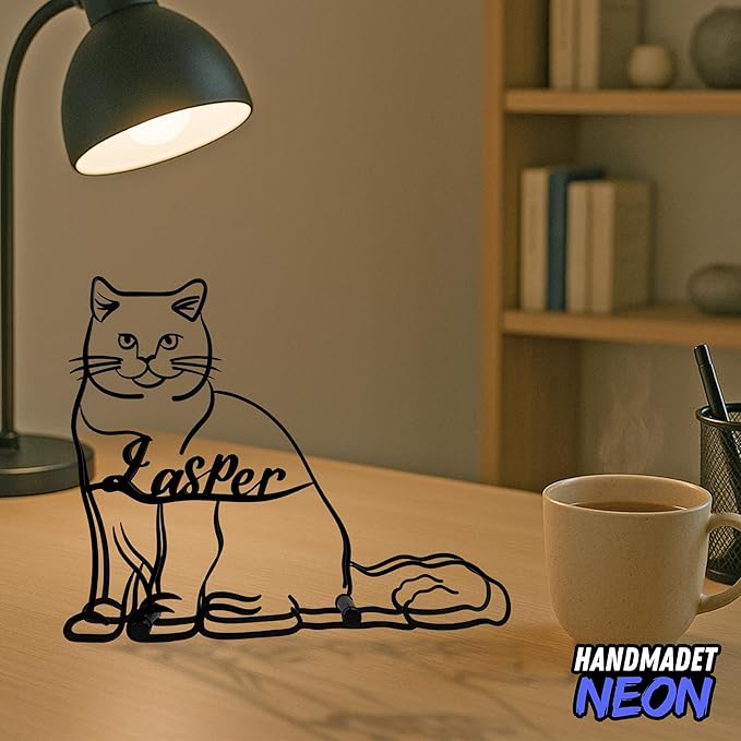 Personalized British Shorthair Cat Minimalist Sculpture, Custom Cats Name Metal Desk Decor, Aesthetic Table Sign Gifts For Officer, Friends, Animal Lover, Kids, Mom, Dad