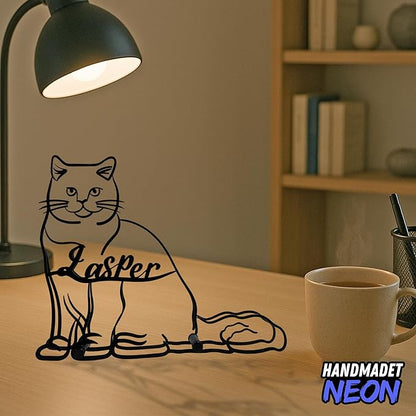 Personalized British Shorthair Cat Minimalist Sculpture, Custom Cats Name Metal Desk Decor, Aesthetic Table Sign Gifts For Officer, Friends, Animal Lover, Kids, Mom, Dad