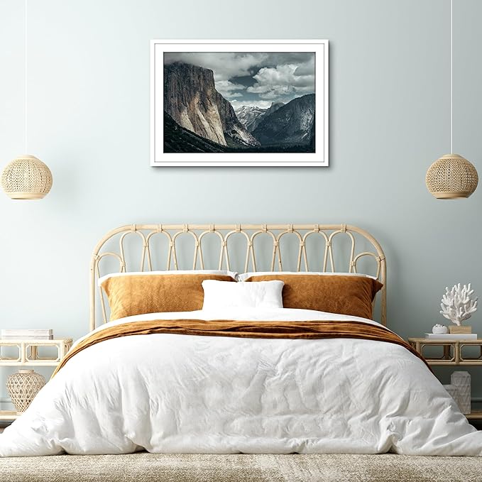 Americanflat 28x40 Poster Frame with Polished Plexiglass - Use as 24x36 Frame with Mat or Display 28x40 Photo Without Mat - Streamline Collection - Thin Border Picture Frames for Wall - White