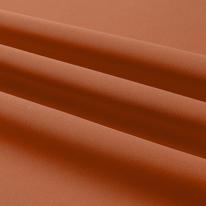 DUALIFE Rust Blackout Curtains Set of 2 Panels 63 Inch Length Solid Energy Efficient Room Darkening Curtains for Living Room Bedroom Thermal Insulated Grommet Top 52x63 Inches Long