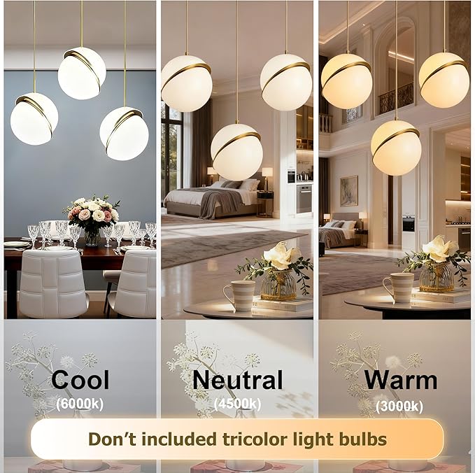 Modern 3-Light Magic Bean Spherical Pendant Light, Gold Chandelier Ceiling Light with Milky White Acrylic Lampshade, Adjustable Nordic Style Hanging Lamp for Corridor Living Room Dining Room