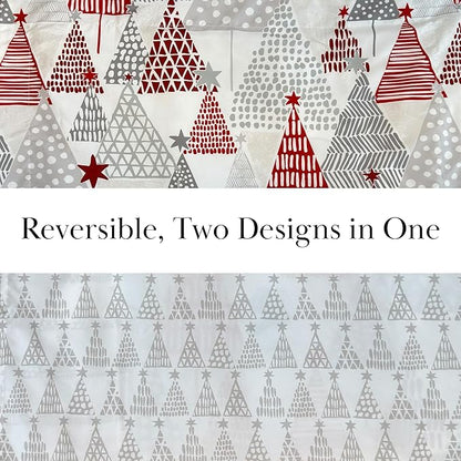 Southshore Fine Living, Inc. Full/Queen Size Christmas Quilt Set, Reversible Coverlet with 2 Shams, Holiday Queen Christmas Bedding Design - Red & Silver