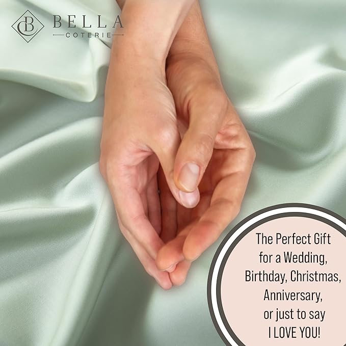 Bella Coterie Luxury Bamboo Viscose 34” Split Top King Size Sheet Set | 1 Fitted Sheet for Sleep Number & Adjustable Beds | 100% Organically Grown | Cooling & Soft | 18” Deep Pocket [Sea Glass]