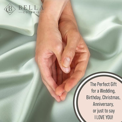 Bella Coterie 6 Piece Luxury Bamboo Viscose King Size Sheet Set | 100% Organically Grown | Cooling for Hot Sleepers | 18" Deep Pocket | Soft & Hypoallergenic | 4 Pillowcases [Sea Glass]