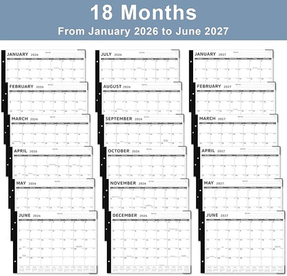 Desk Calendar 2026, KOPEESY 22" x 17" Large Desk Calendar, 18 Mouths From January 2026 to June 2027, Desktop Calendar with Notes and Thick Paper for Home, Office and School