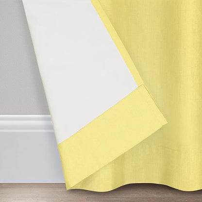 ECLIPSE Kendall Modern Blackout Thermal Rod Pocket Window Curtain for Bedroom or Living Room (1 Panel), 42 in x 84 in, Lemon