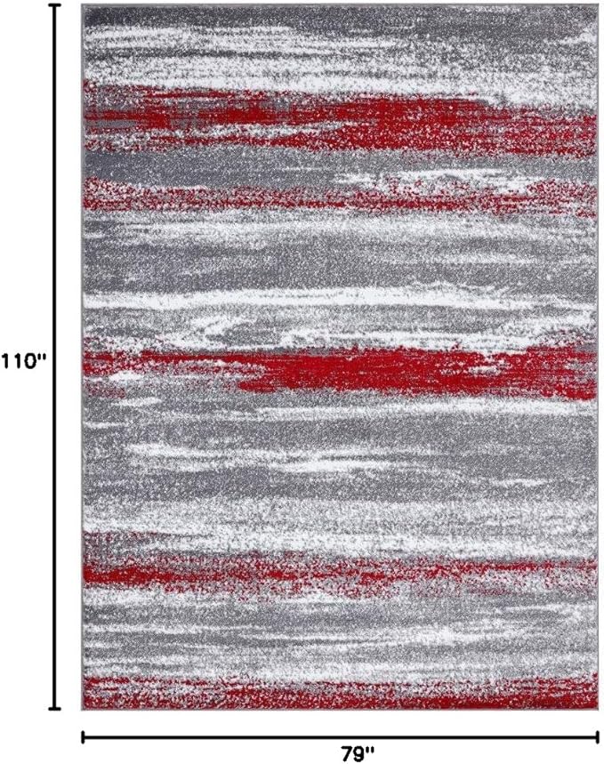 LUXE WEAVERS Modern Abstract Red 6x9 Area Rug